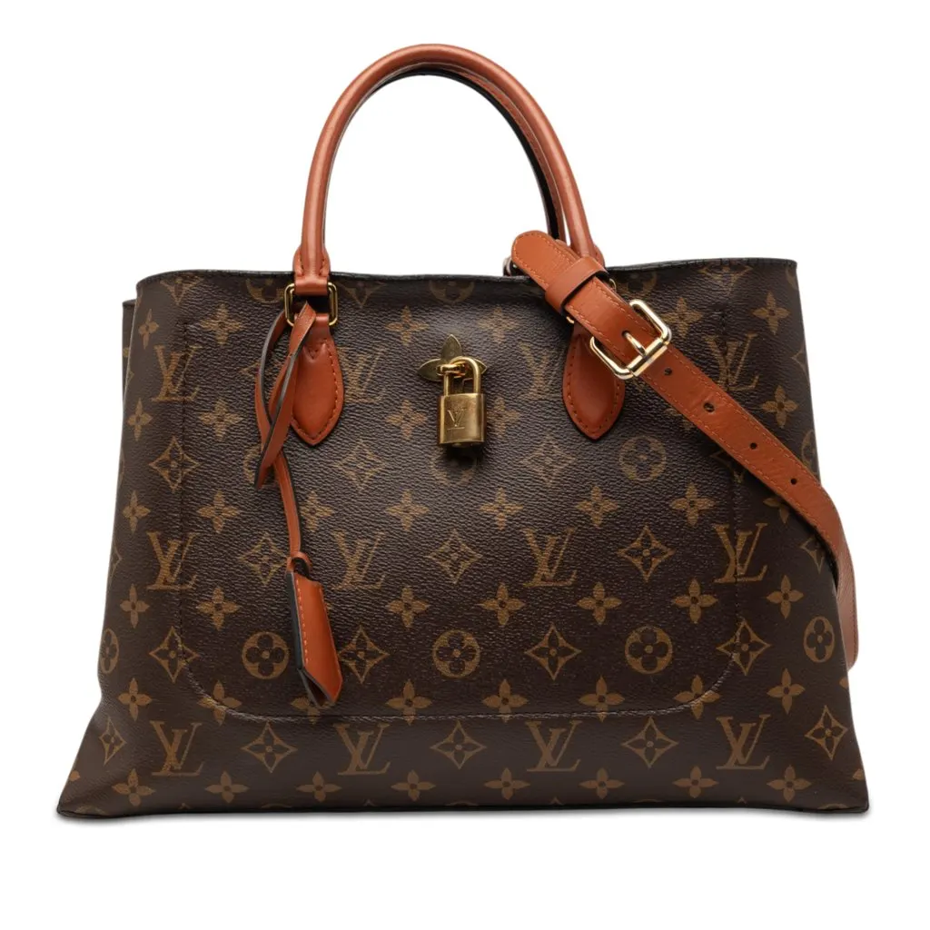 Louis Vuitton Monogram Flower Tote Brown Good - Front View
