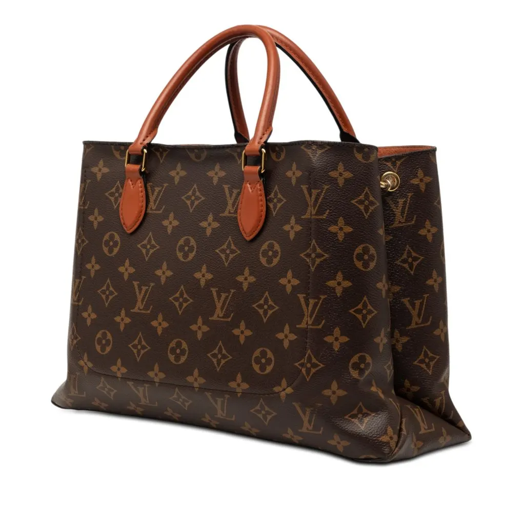 Louis Vuitton Monogram Flower Tote Brown Good - Back View