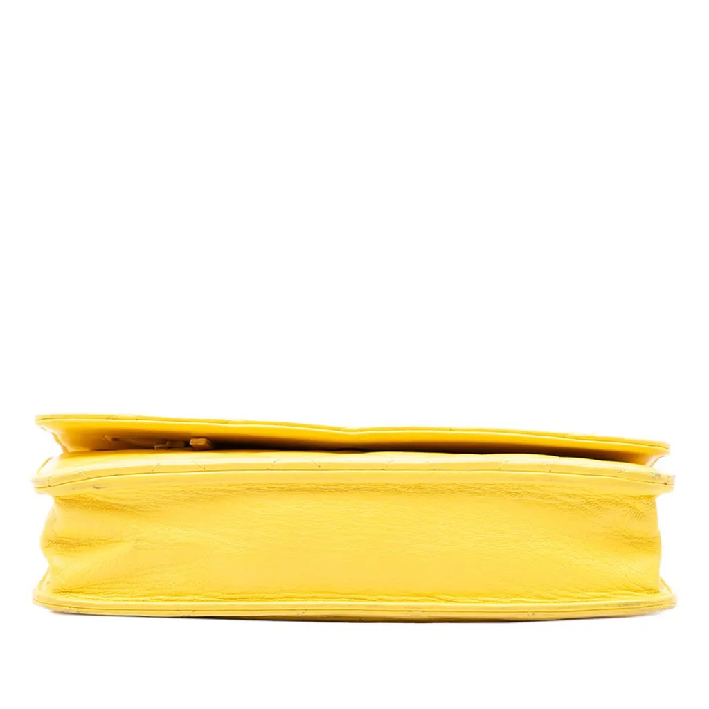 Chanel CC Quilted Lambskin Wallet on Chain Yellow Leather Very good - Inside View
