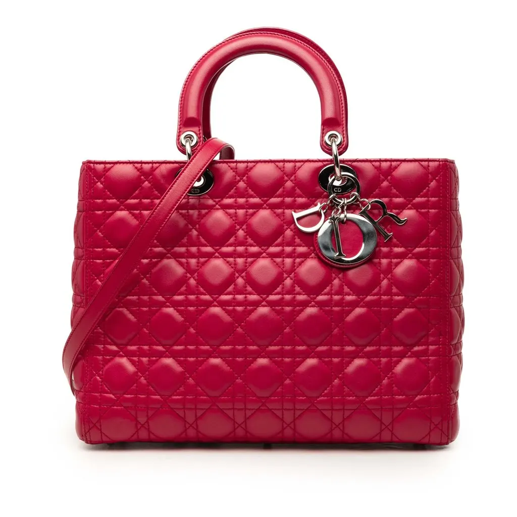 Dior Large Lambskin Cannage Lady Dior