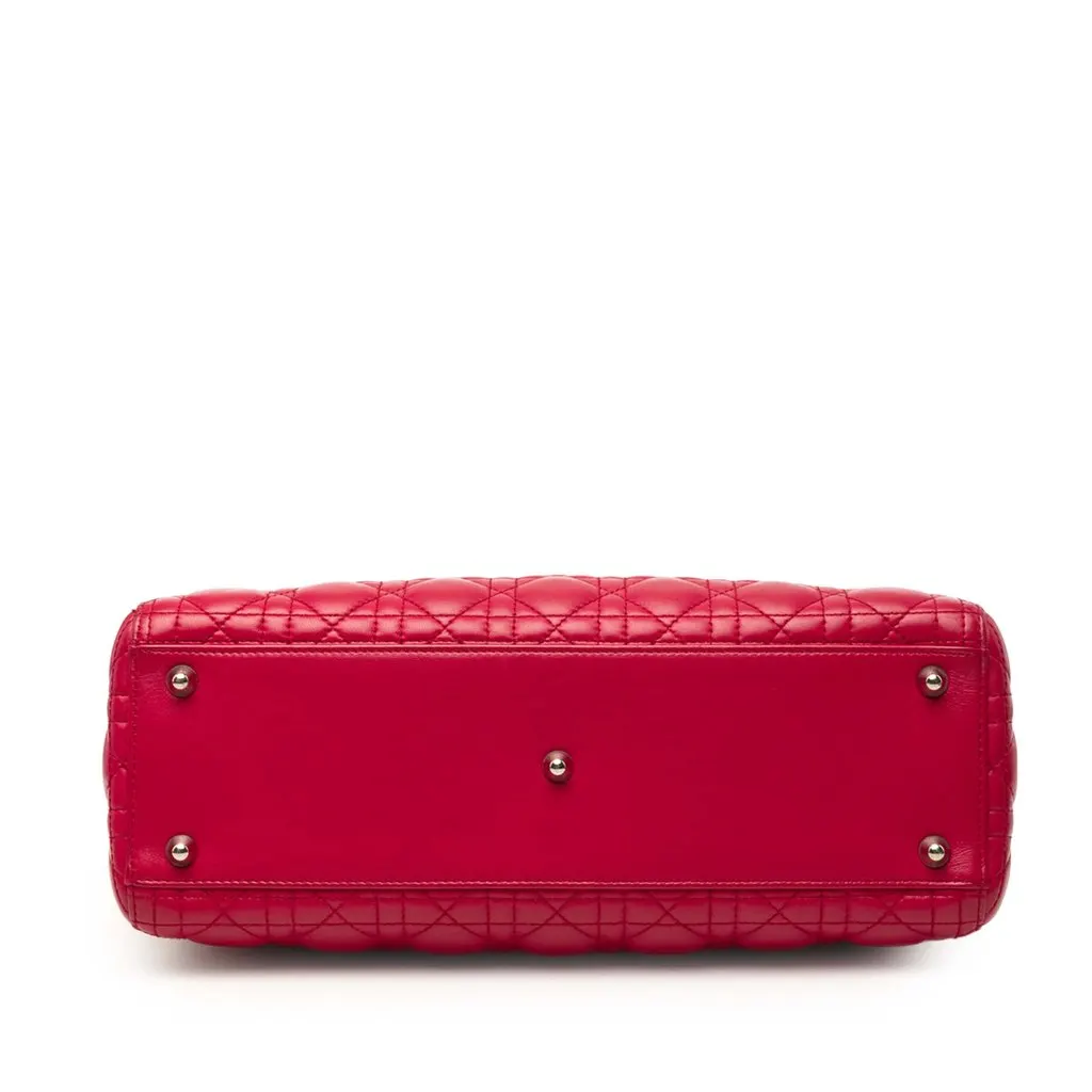 Dior Large Lambskin Cannage Lady Dior Pink Leather Very good - Inside View