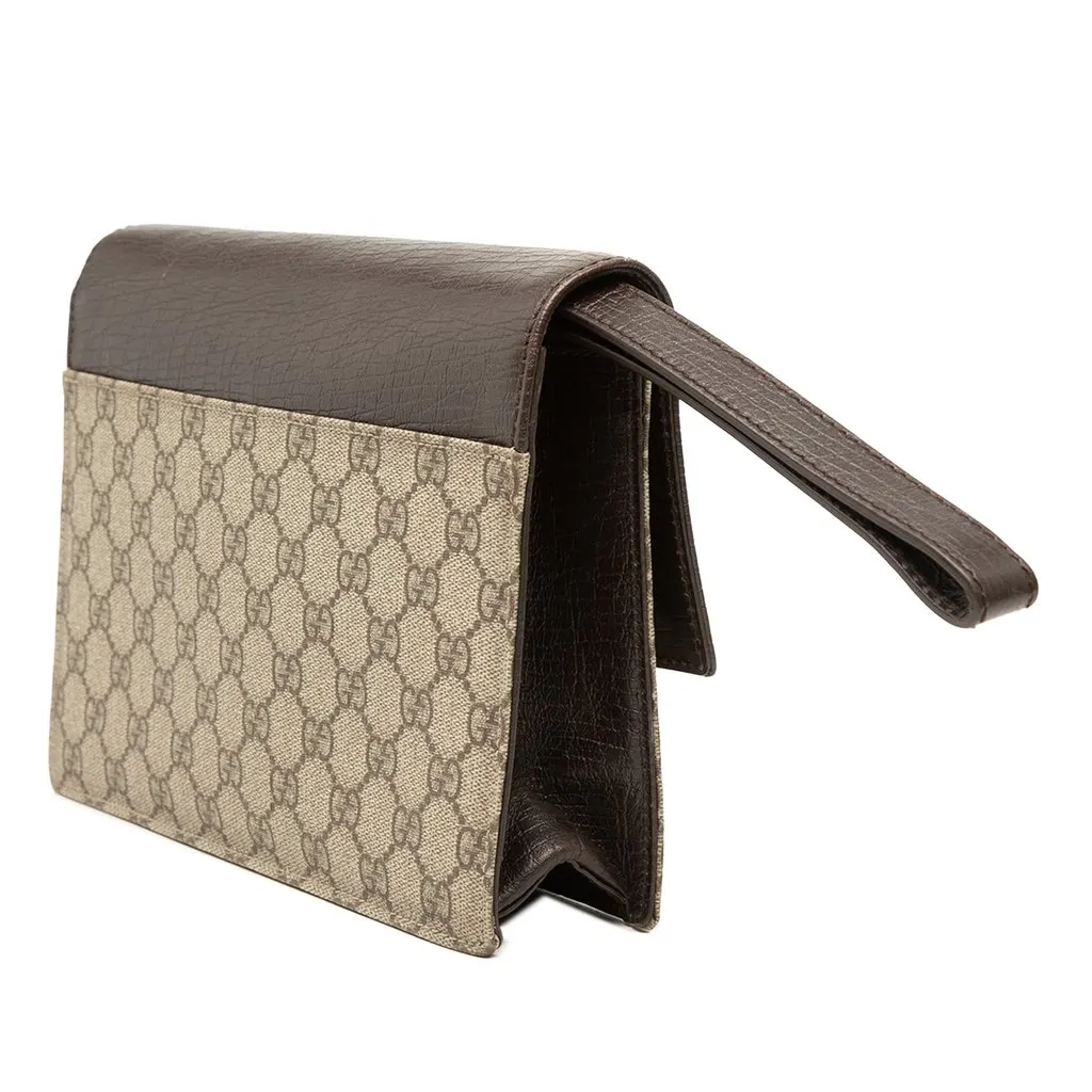 Gucci GG Supreme Clutch Beige Very good - Back View