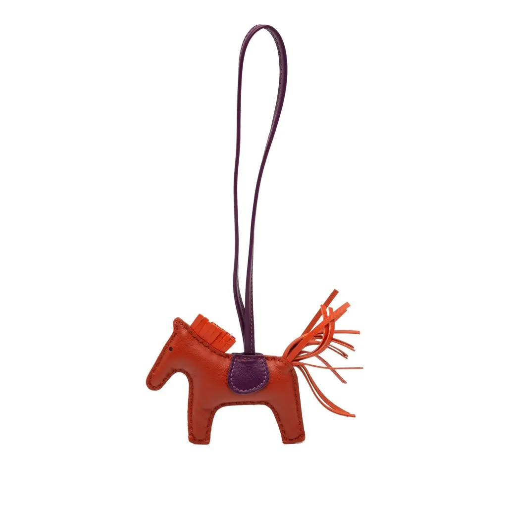Hermès Milo Lambskin Grigri Rodeo Bag Charm PM Orange Leather Very good - Front View