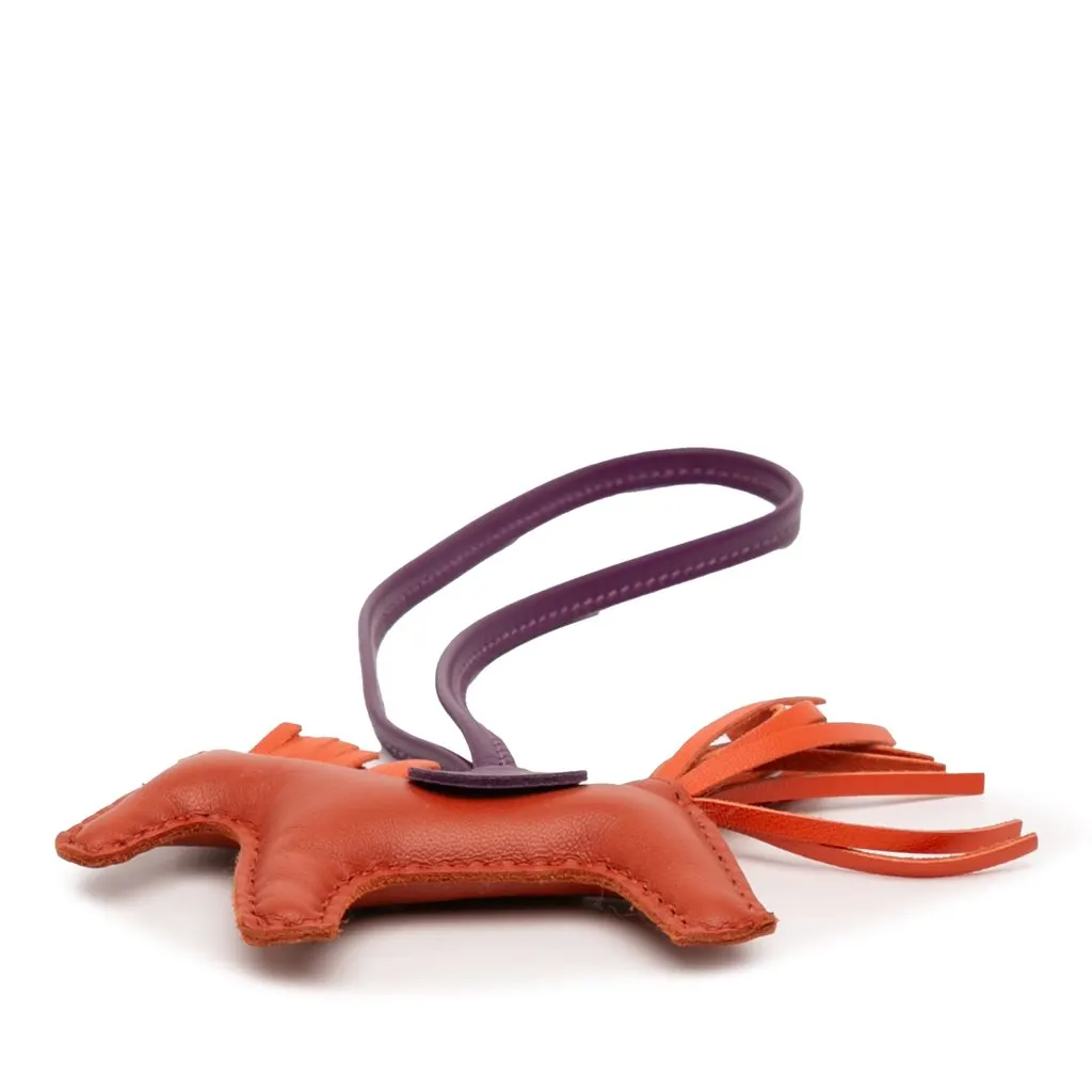 Hermès Milo Lambskin Grigri Rodeo Bag Charm PM Orange Leather Very good - Inside View