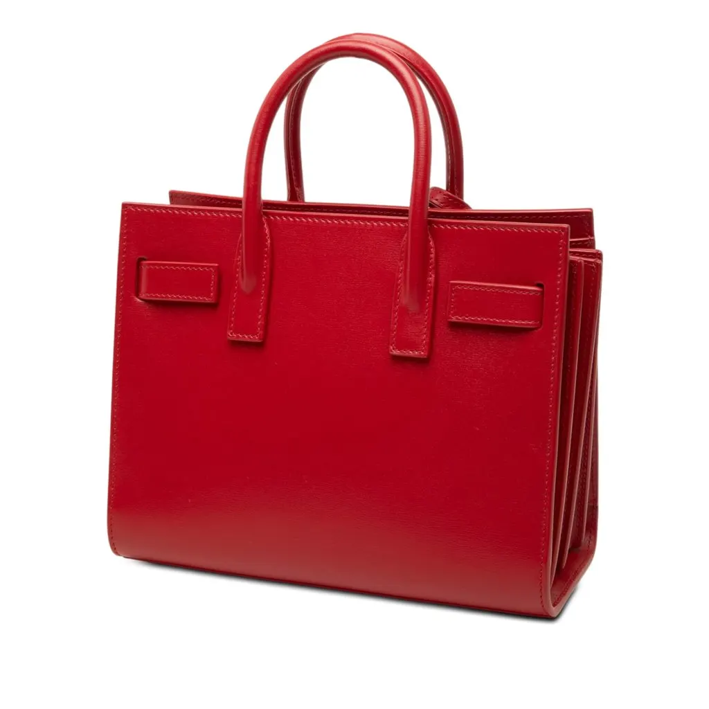 Saint Laurent Nano Leather Sac De Jour Satchel Red Leather Very good - Back View