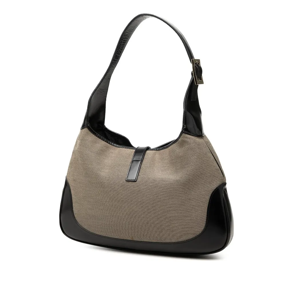 Gucci Canvas Jackie Shoulder Bag Brown Very good - Back View