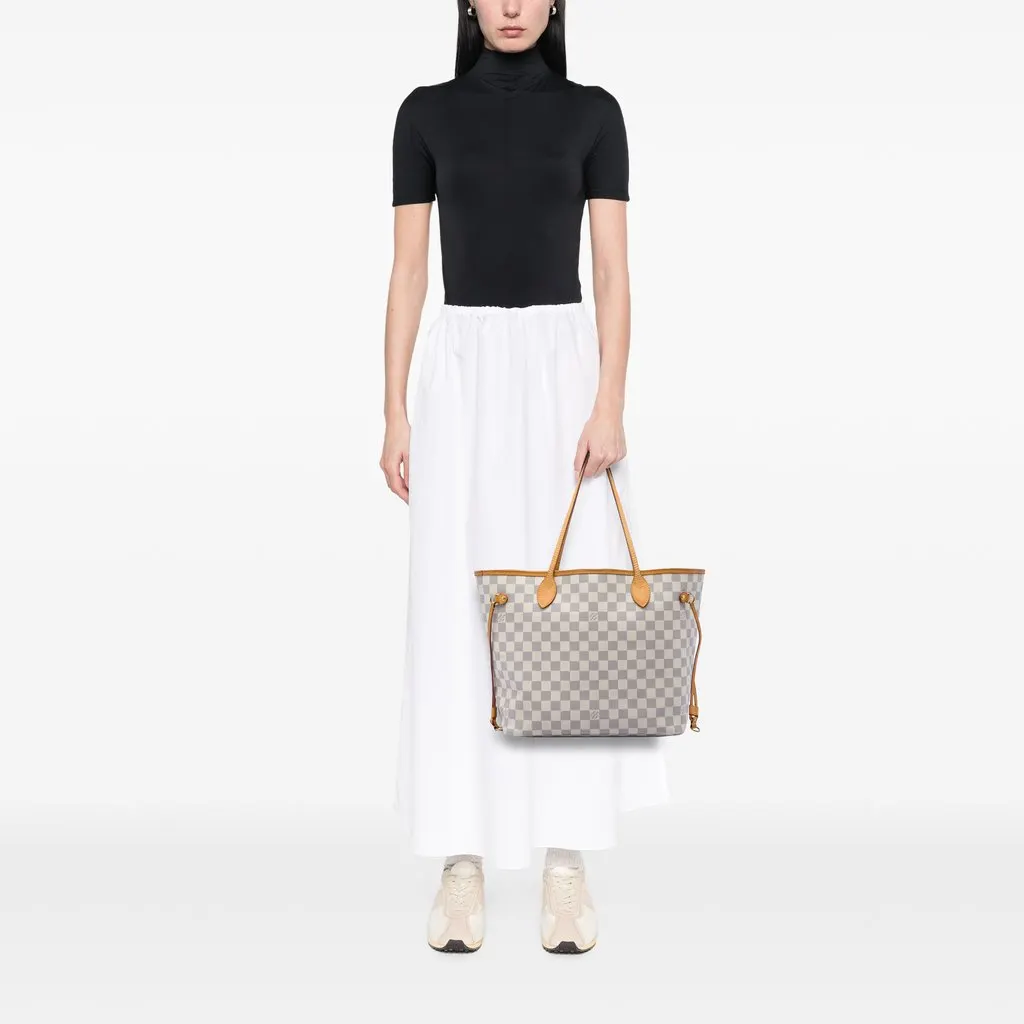 Louis Vuitton Damier Azur Neverfull MM White Canvas Very good - Box View