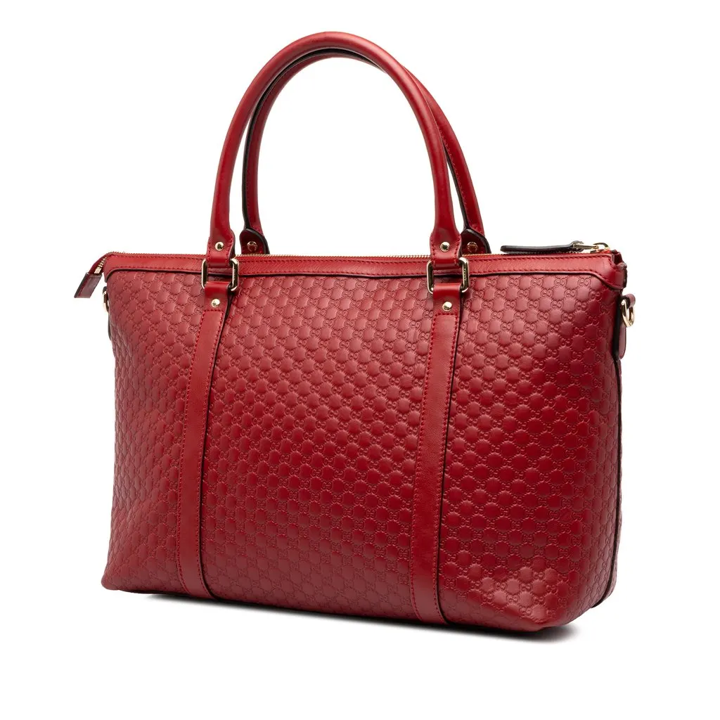 Gucci Medium Microguccissima Joy Satchel Red Leather Good - Back View