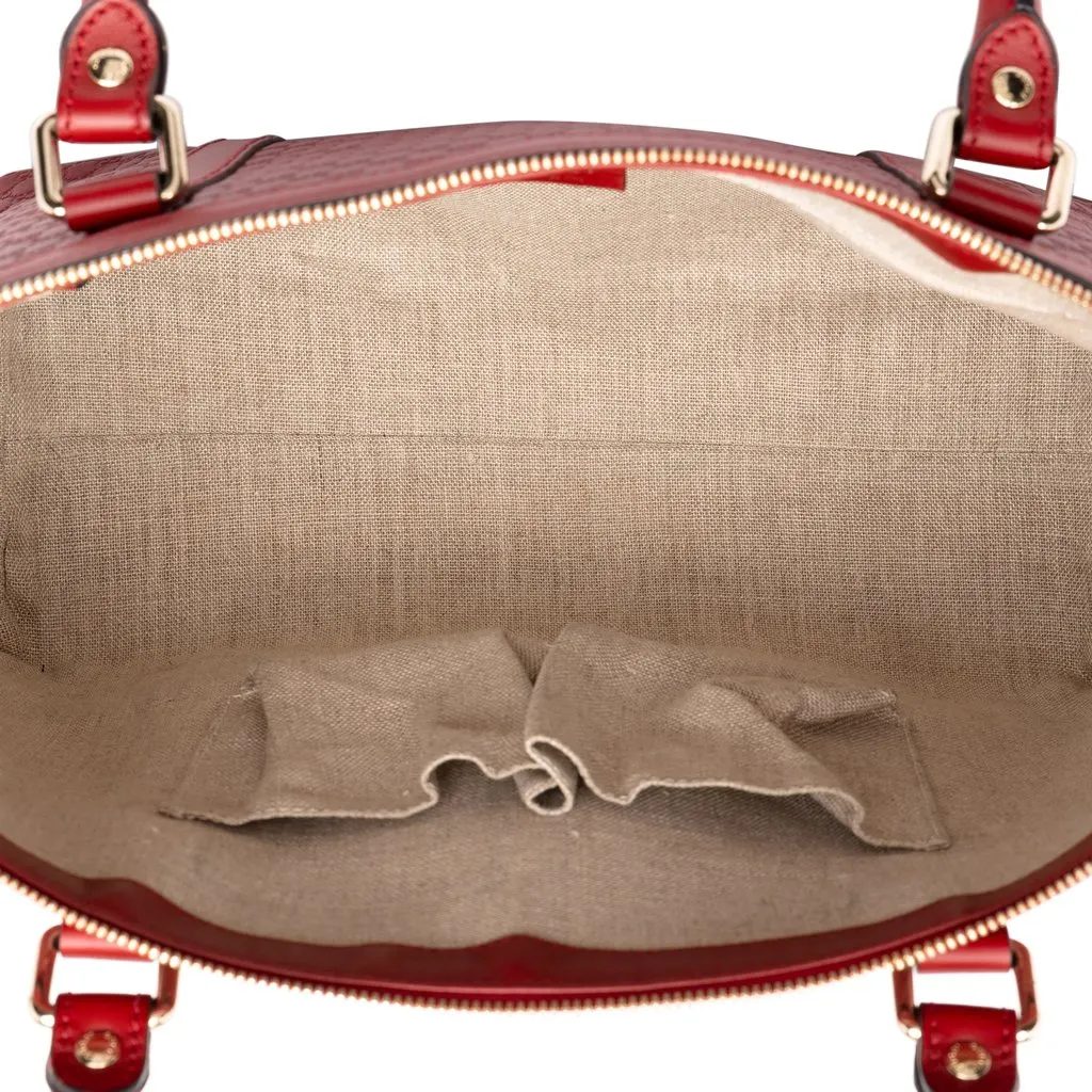 Gucci Medium Microguccissima Joy Satchel Red Leather Good - Model View
