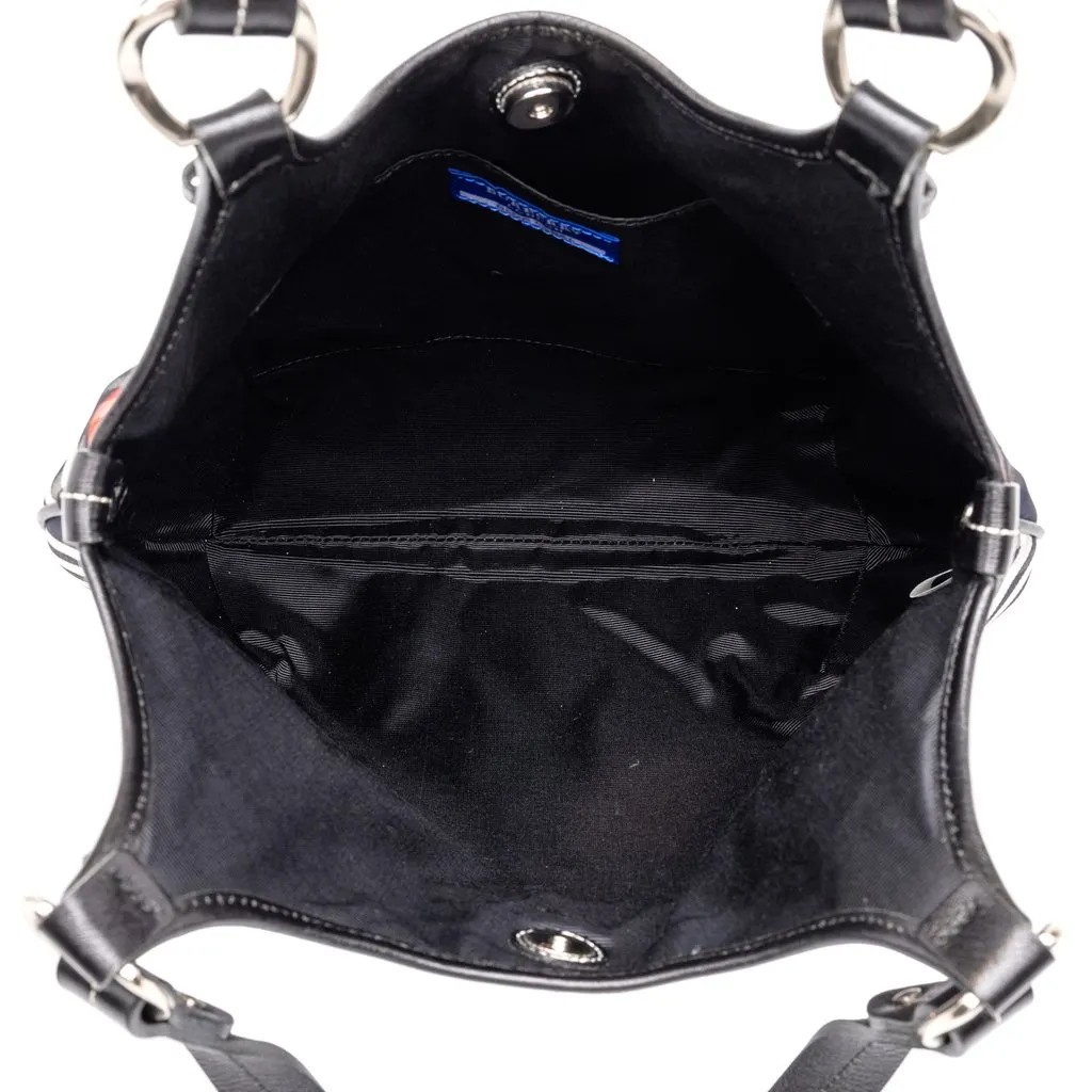 Burberry Supernova Check Nylon Hobo Blue Polyamide Very good - Model View