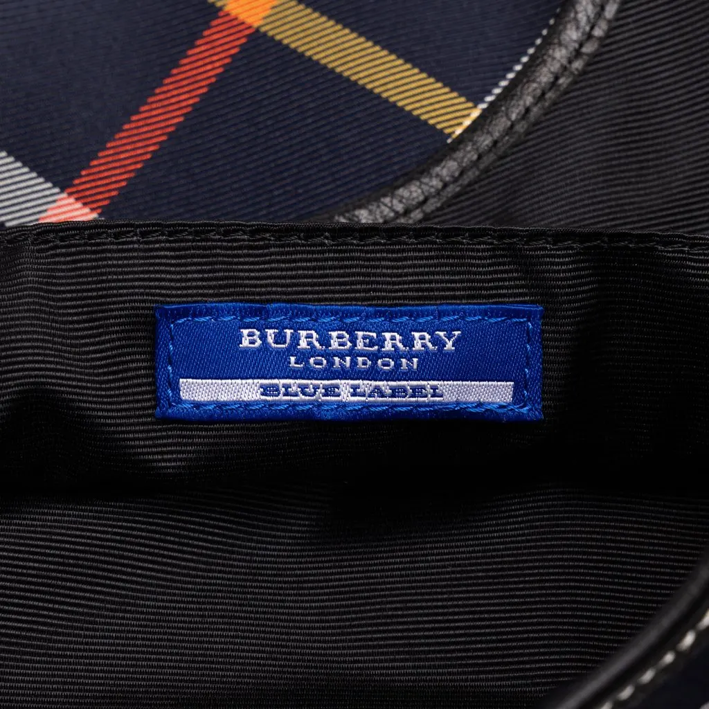 Burberry Supernova Check Nylon Hobo Blue Polyamide Very good - Box View