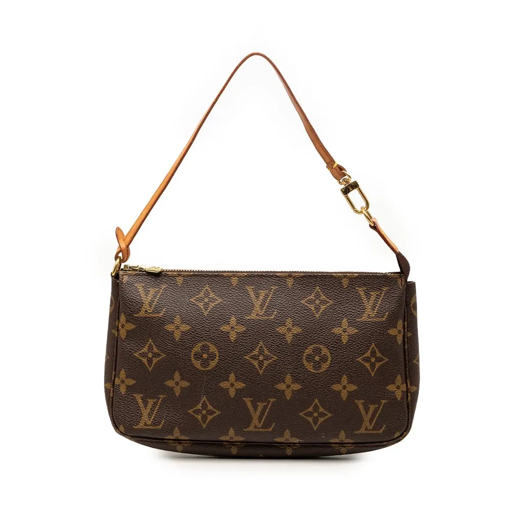 Louis Vuitton Monogram Pochette Accessoires Brown Good - Front View