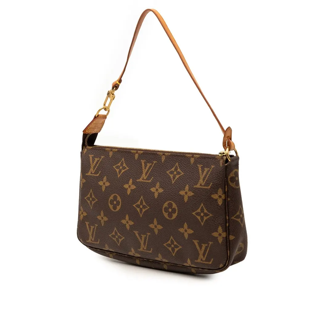 Louis Vuitton Monogram Pochette Accessoires Brown Good - Back View