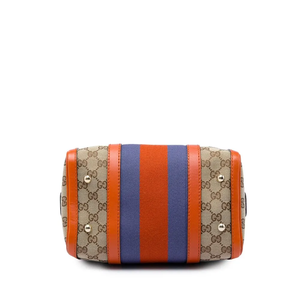 Gucci Small GG Canvas Web Joy Boston Bag Beige Very good - Inside View