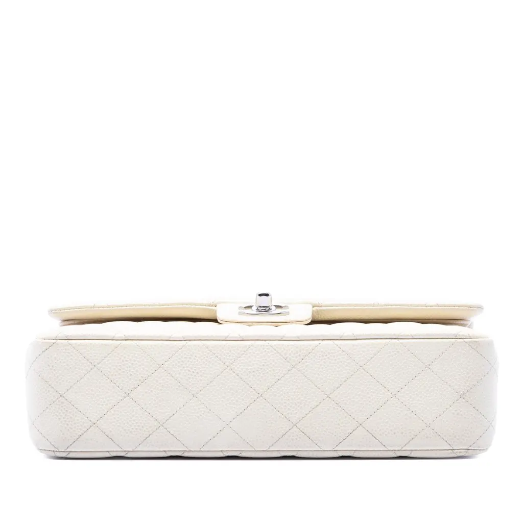 Chanel Medium Classic Caviar Double Flap White Leather Very good - Inside View