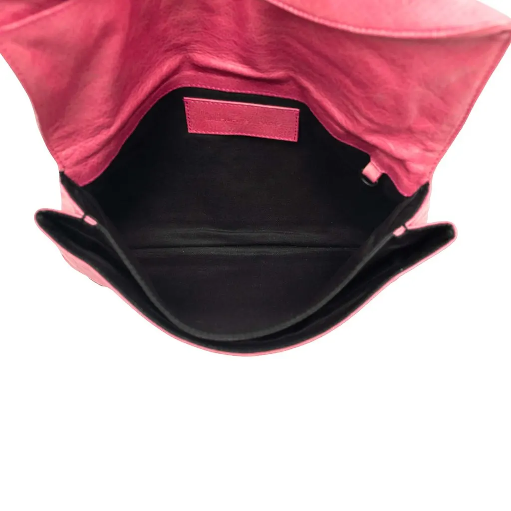 Balenciaga Lambskin Motocross Classic Envelope Clutch Pink Leather Very good - Model View