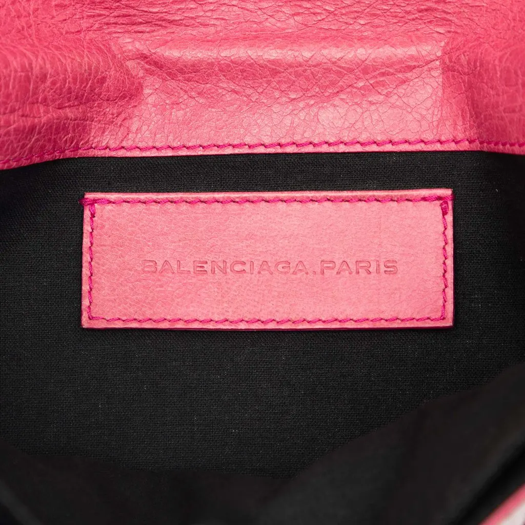 Balenciaga Lambskin Motocross Classic Envelope Clutch Pink Leather Very good - Box View