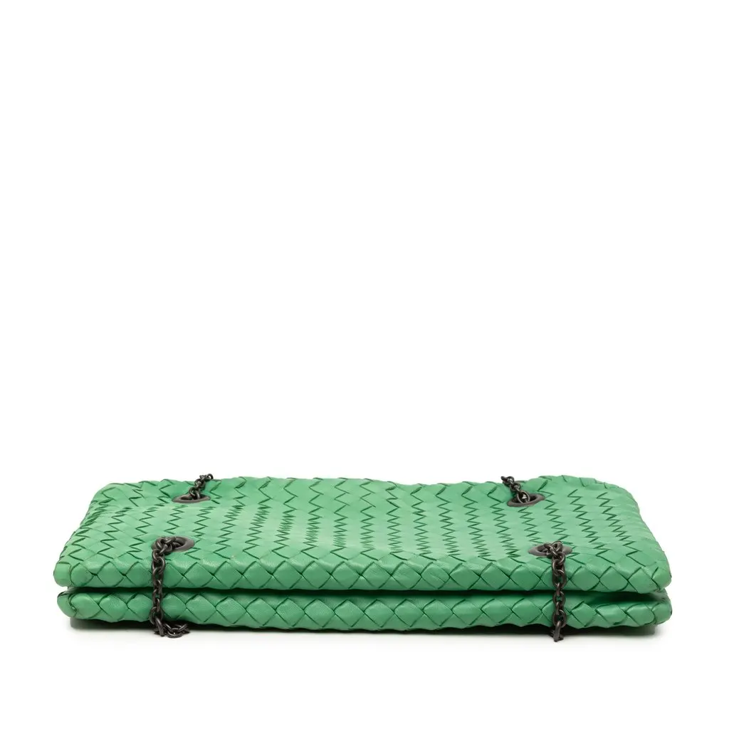 Bottega Veneta Nappa Intrecciato Duo Shoulder Bag Green Leather Very good - Inside View