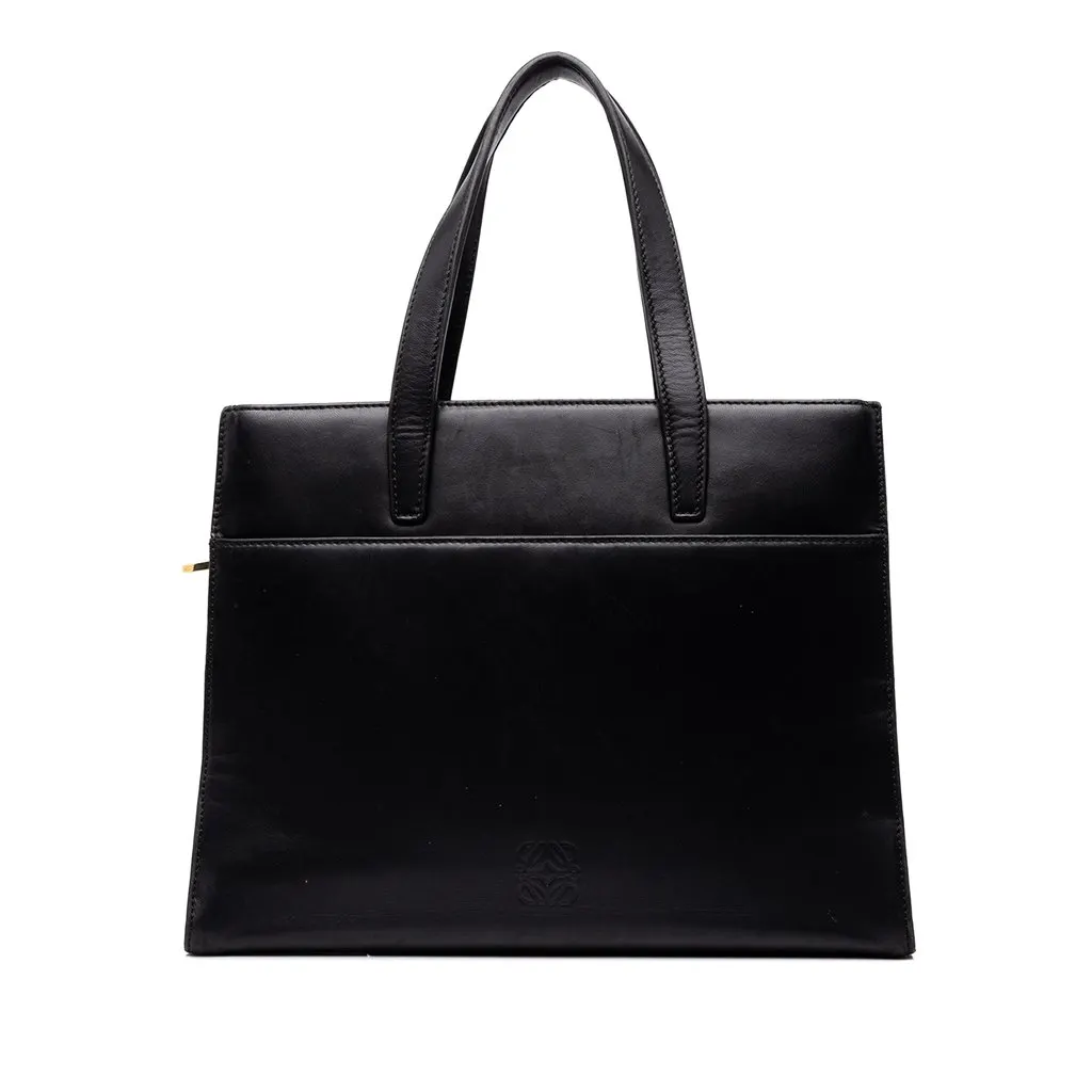 Loewe Leather Anagram Satchel Black Leather Very good - Front View