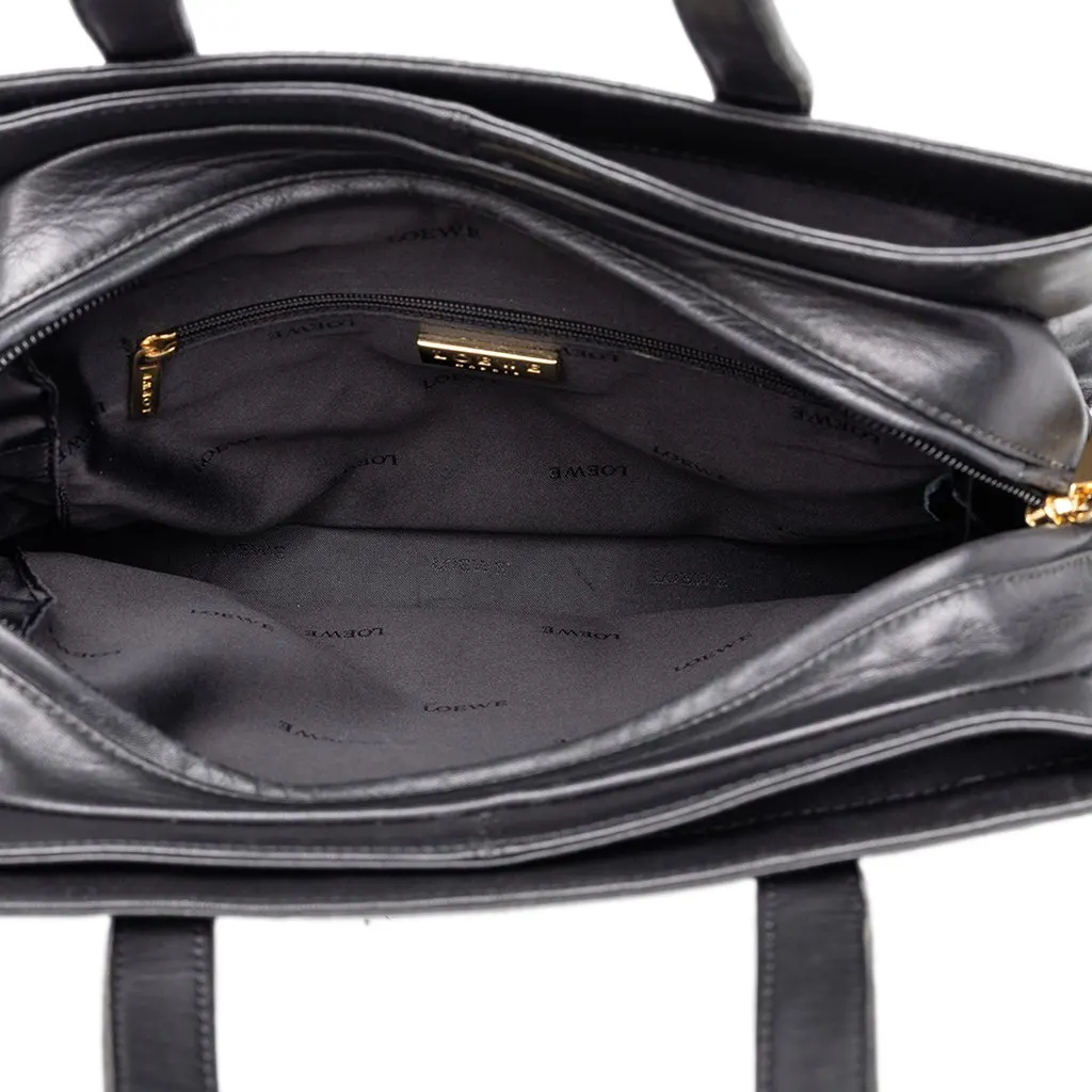 Loewe Leather Anagram Satchel Black Leather Very good - Model View