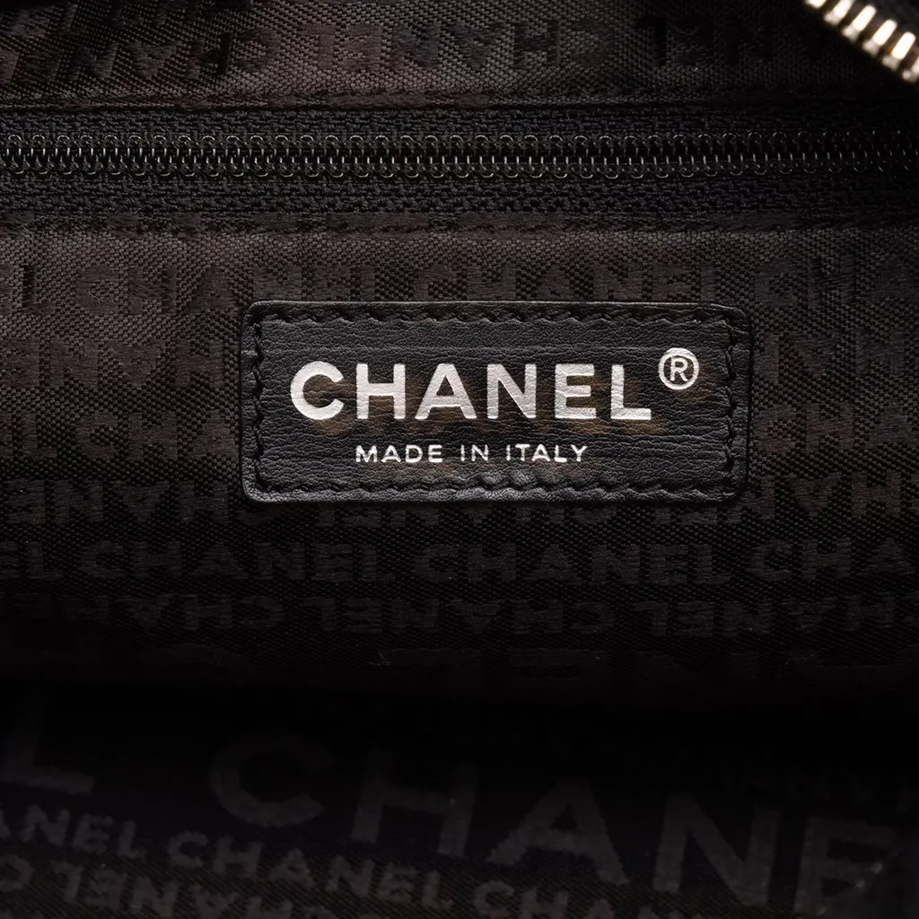 Chanel CC Perforated Caviar Bowler Bag Black Leather Good - Box View