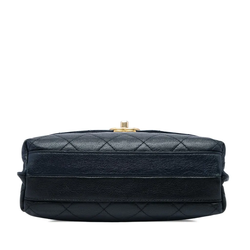 Chanel CC Bicolor Quilted Calfskin Double Sided Flap Blue Leather Very good - Inside View