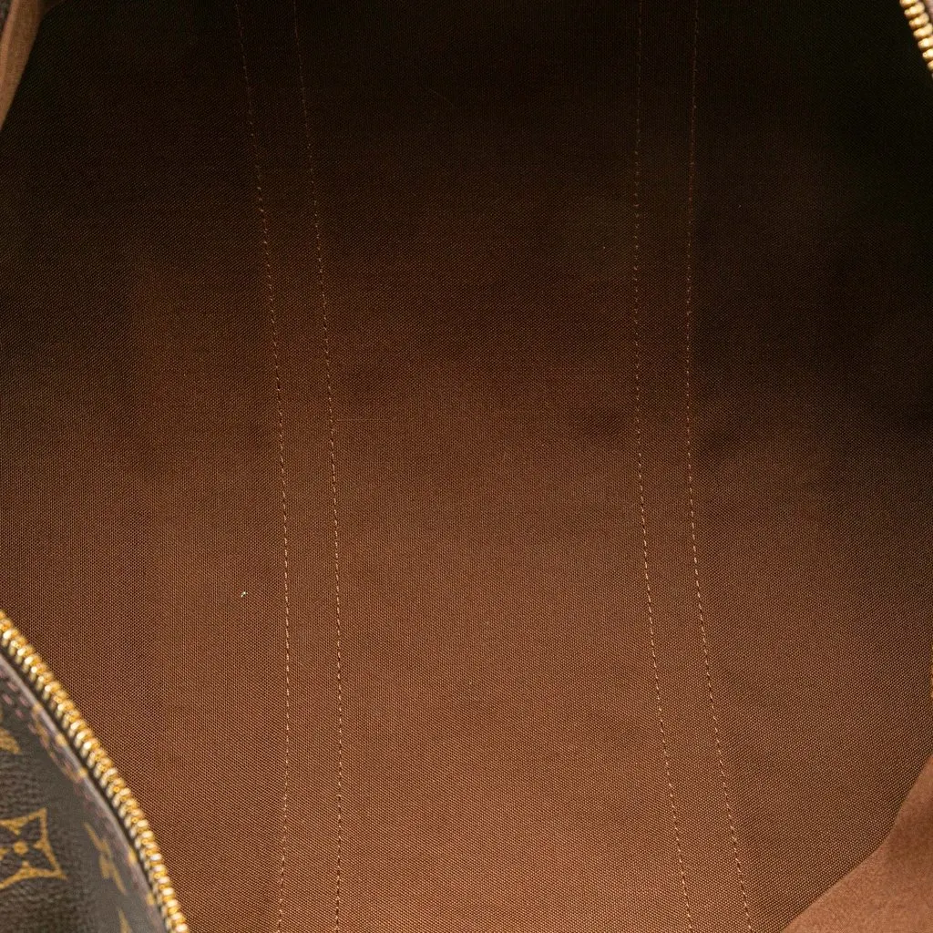 Louis Vuitton Monogram Keepall Bandouliere 50 Brown Canvas Good - Model View