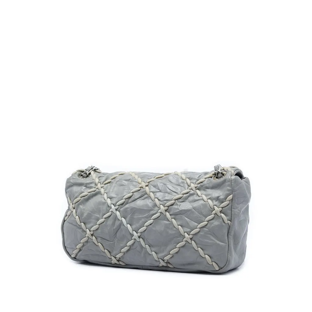 Chanel Medium Quilted Crinkled Calfskin Ultra Stitch Flap MultiColor Leather Very good - Back View