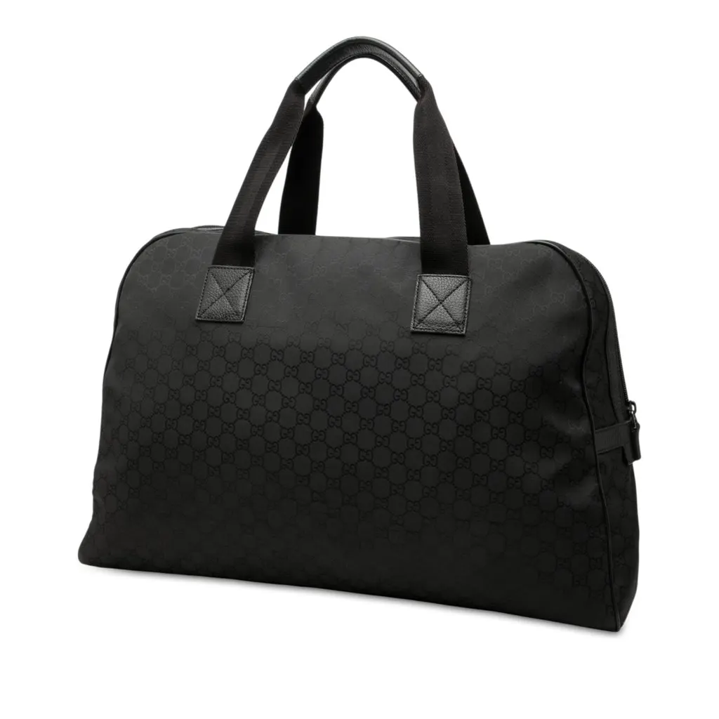 Gucci GG Nylon Travel Bag Black Polyamide Good - Back View