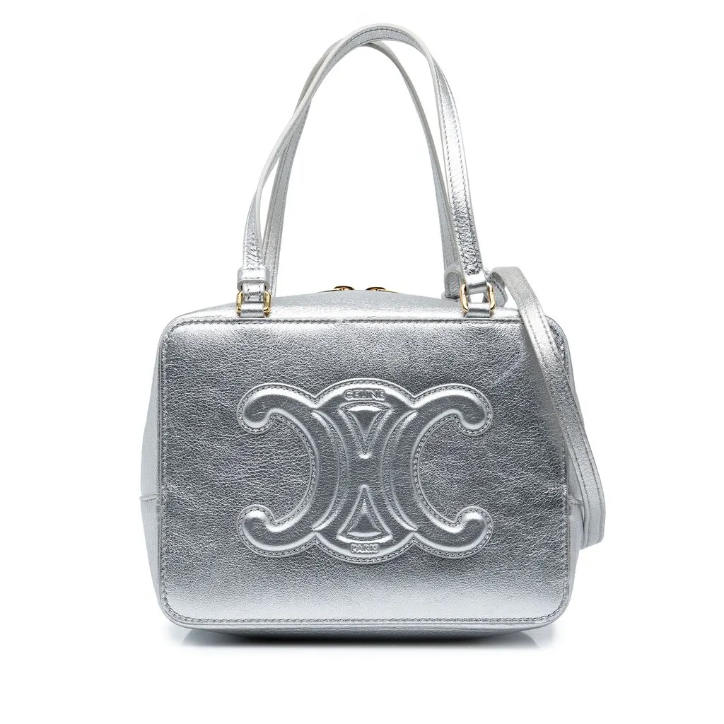 Celine Laminated Calfskin Cuir Triomphe Folded Cube Bag