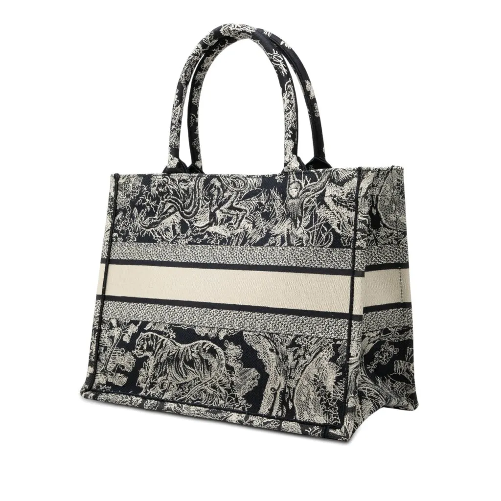 Dior Medium Canvas Embroidered Dioriviera Toile De Jouy Book Tote Blue Very good - Back View