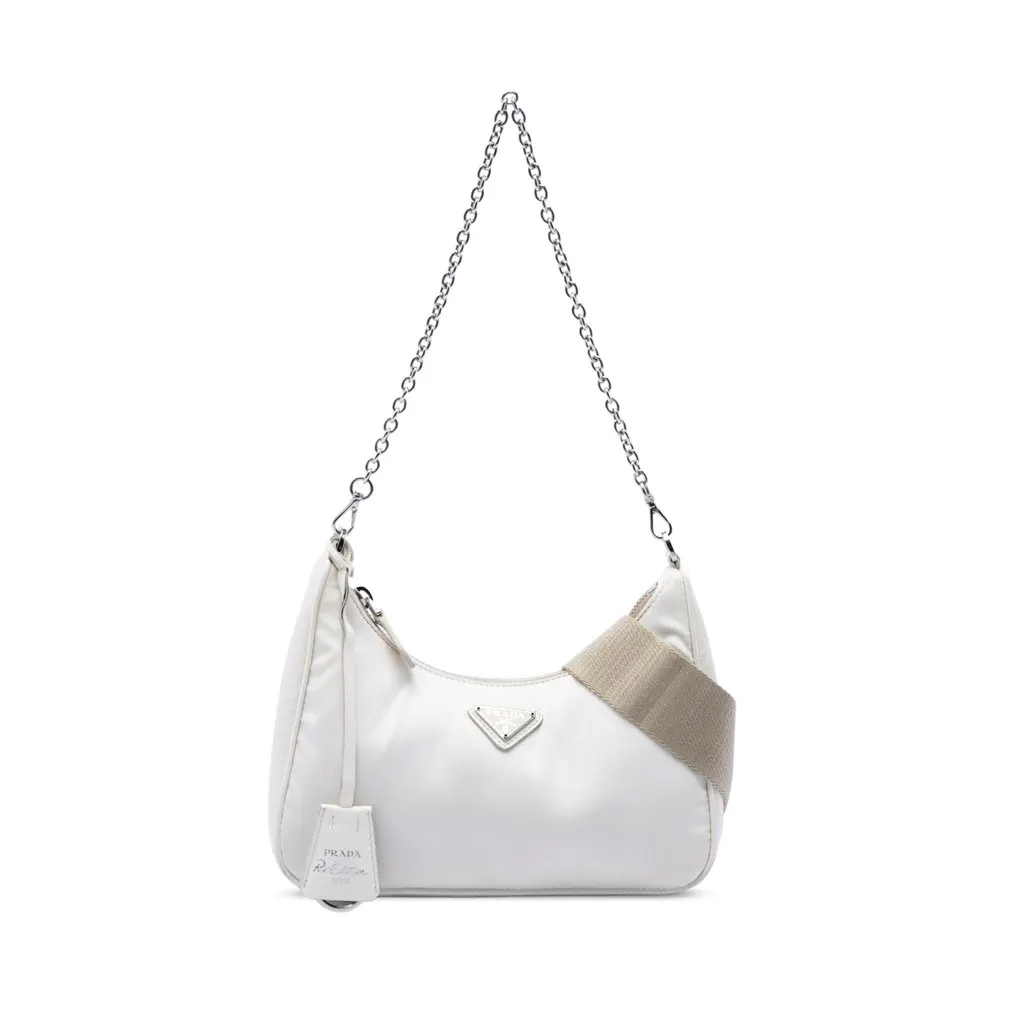 Prada Tessuto Re-Edition 2005 Satchel White Polyamide Good - Front View