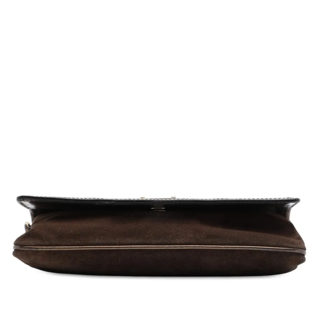 Burberry Metallic Woven Calfskin and Suede Flap Brown Leather Very good - Inside View