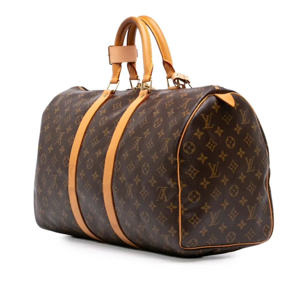 Louis Vuitton Monogram Keepall 45 Brown Good - Back View