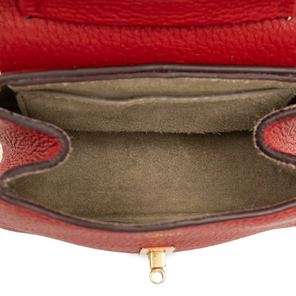 Chloé Nano Grained Lambskin Drew Crossbody Red Leather Very good - Model View