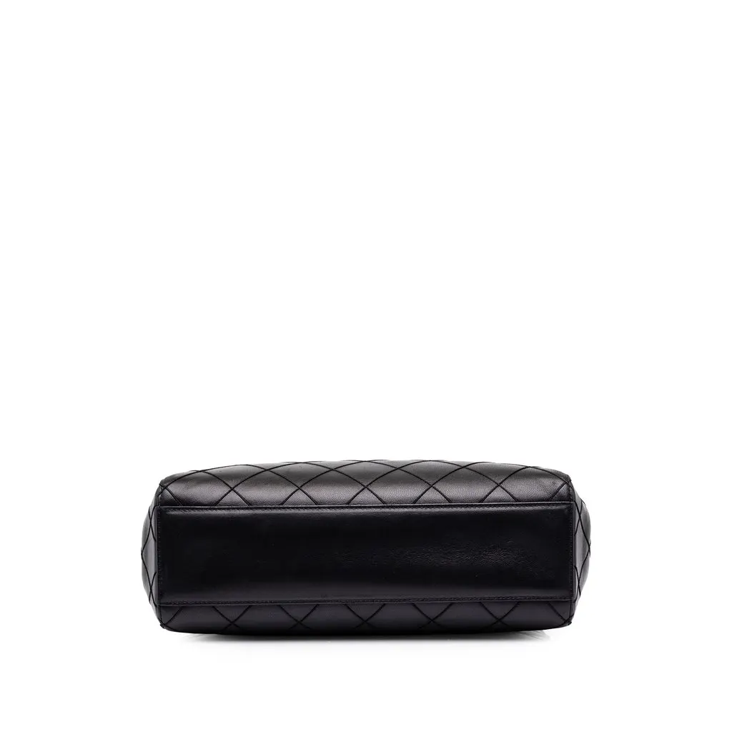 Chanel CC Stitched Lambskin Handbag Black Leather Very good - Inside View
