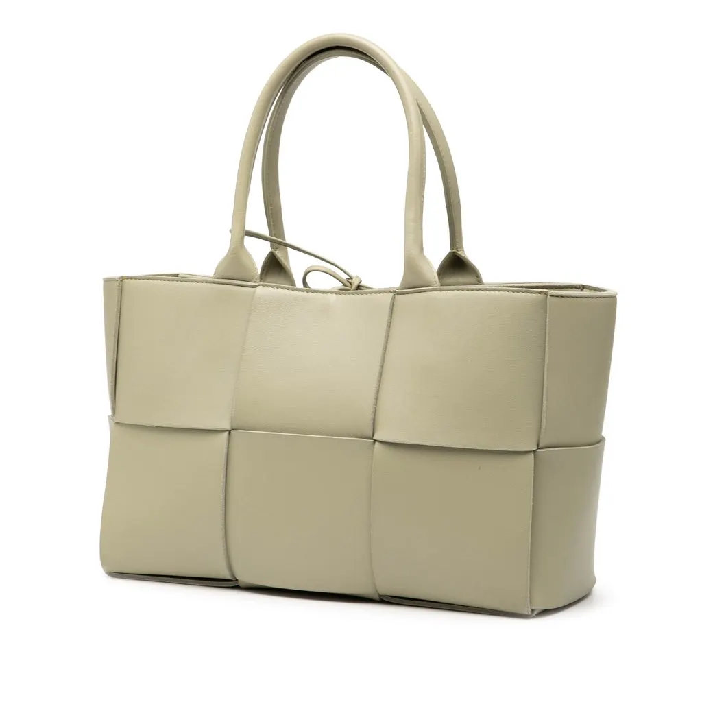 Bottega Veneta Small Nappa Maxi Intrecciato Arco Tote Green Leather Very good - Back View