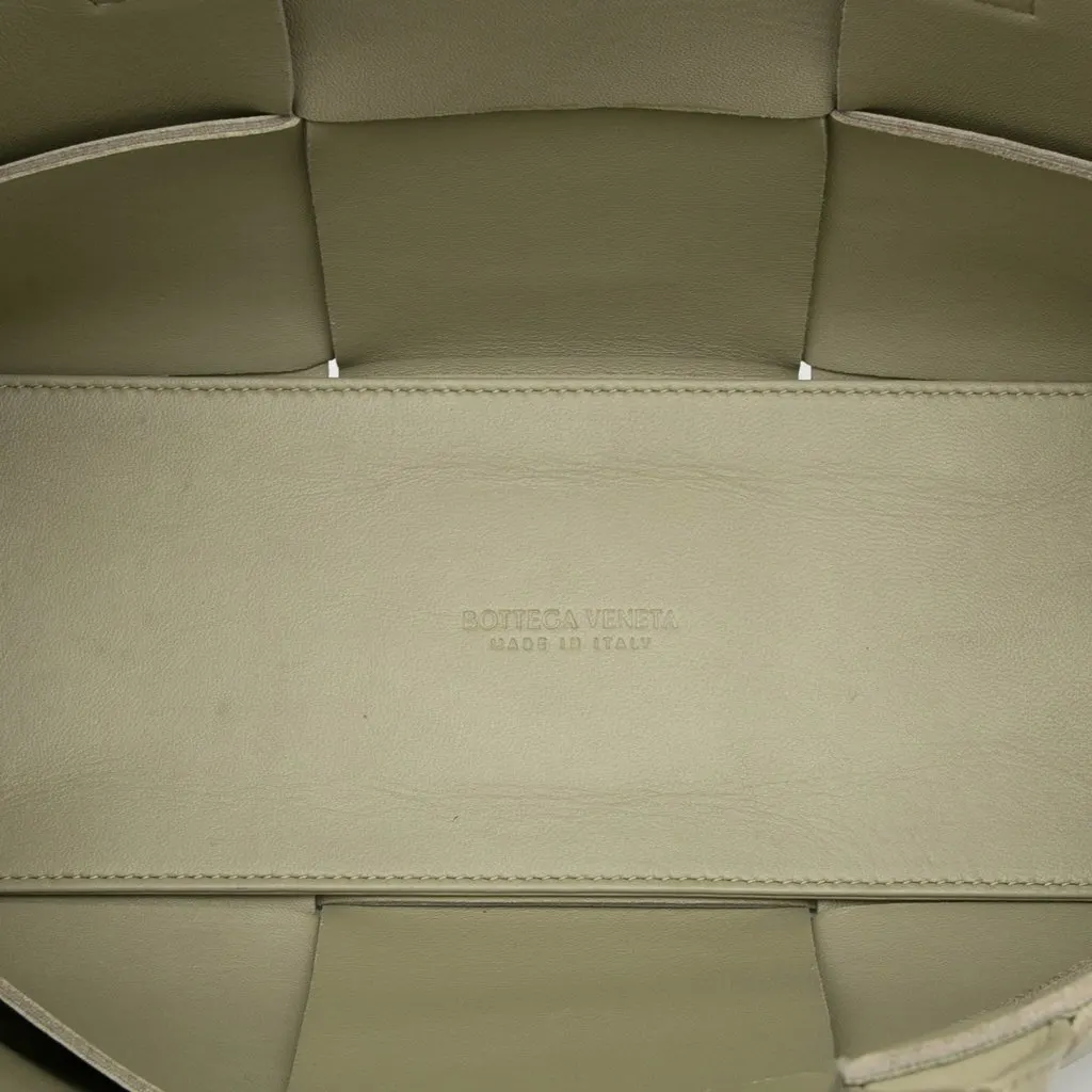 Bottega Veneta Small Nappa Maxi Intrecciato Arco Tote Green Leather Very good - Model View