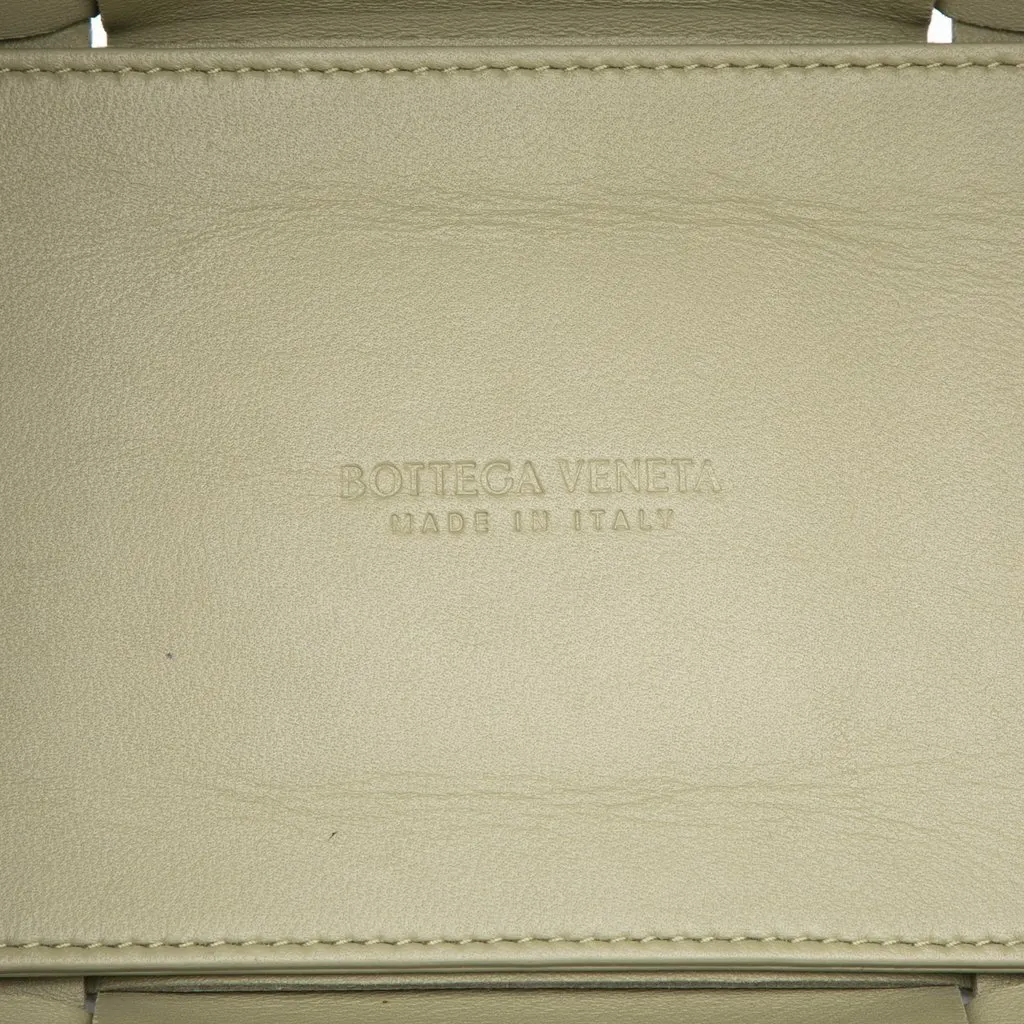 Bottega Veneta Small Nappa Maxi Intrecciato Arco Tote Green Leather Very good - Box View