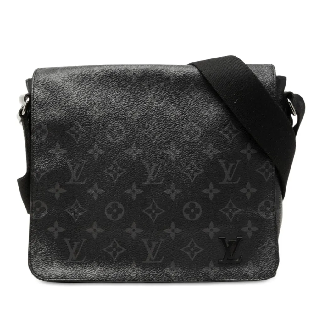 Louis Vuitton Monogram Eclipse District PM Black Very good - Front View