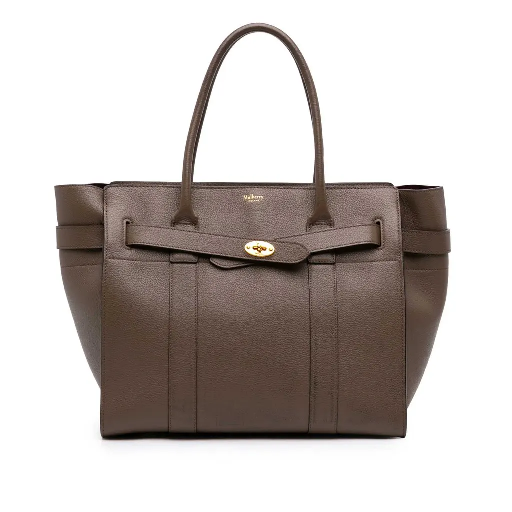 Mulberry Small Grained Calfskin Zipped Bayswater Satchel Brown Leather Very good - Front View