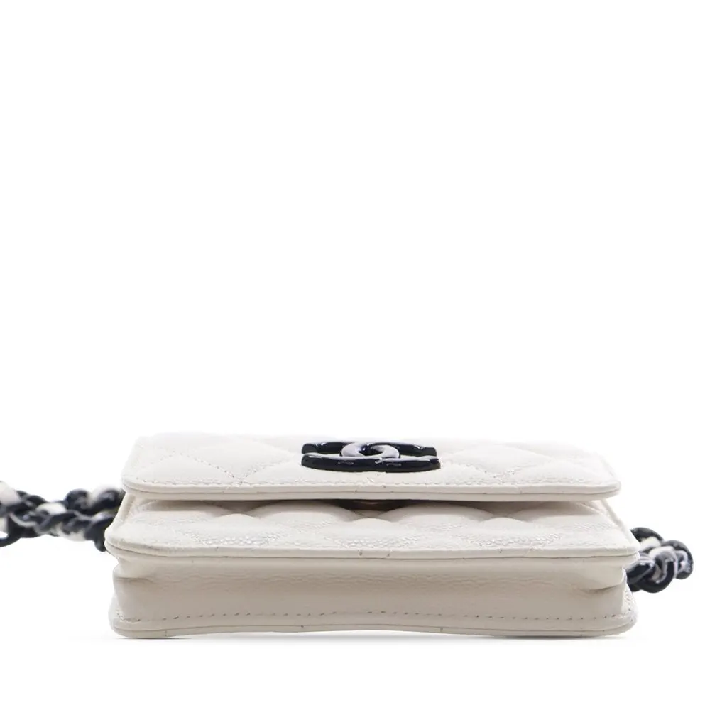 Chanel Quilted Caviar My Everything Belt Bag White Leather Very good - Inside View