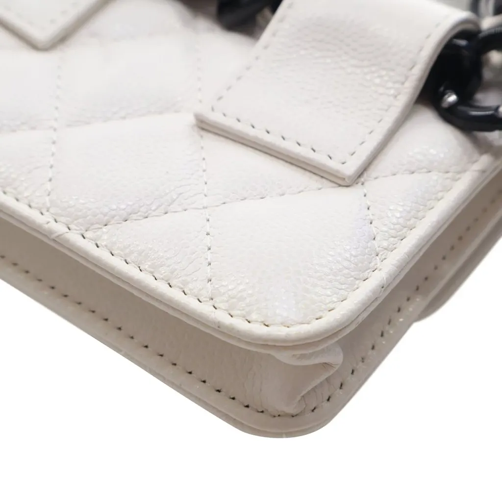 Chanel Quilted Caviar My Everything Belt Bag White Leather Very good - Box View
