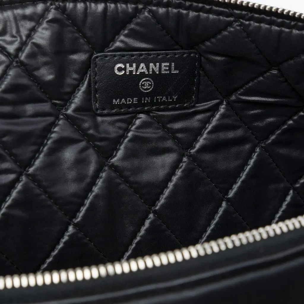 Chanel Large Printed Lambskin Cuba La Habana O Case Clutch Black Leather Very good - Box View