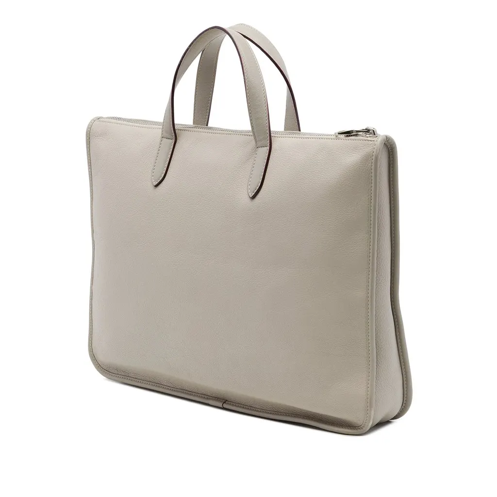 Loewe Leather Anagram Toledo Briefcase Grey Leather Very good - Back View