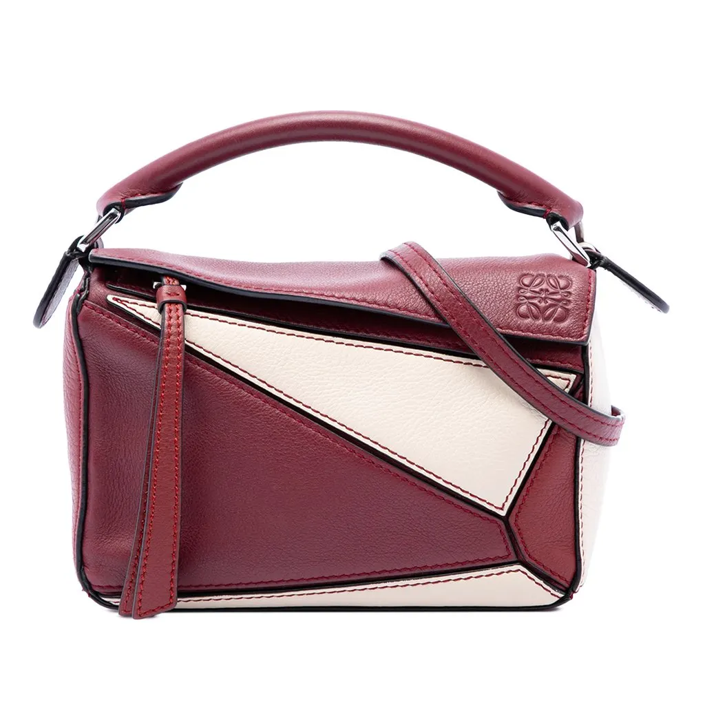 Loewe Mini Bicolor Calfskin Puzzle Satchel