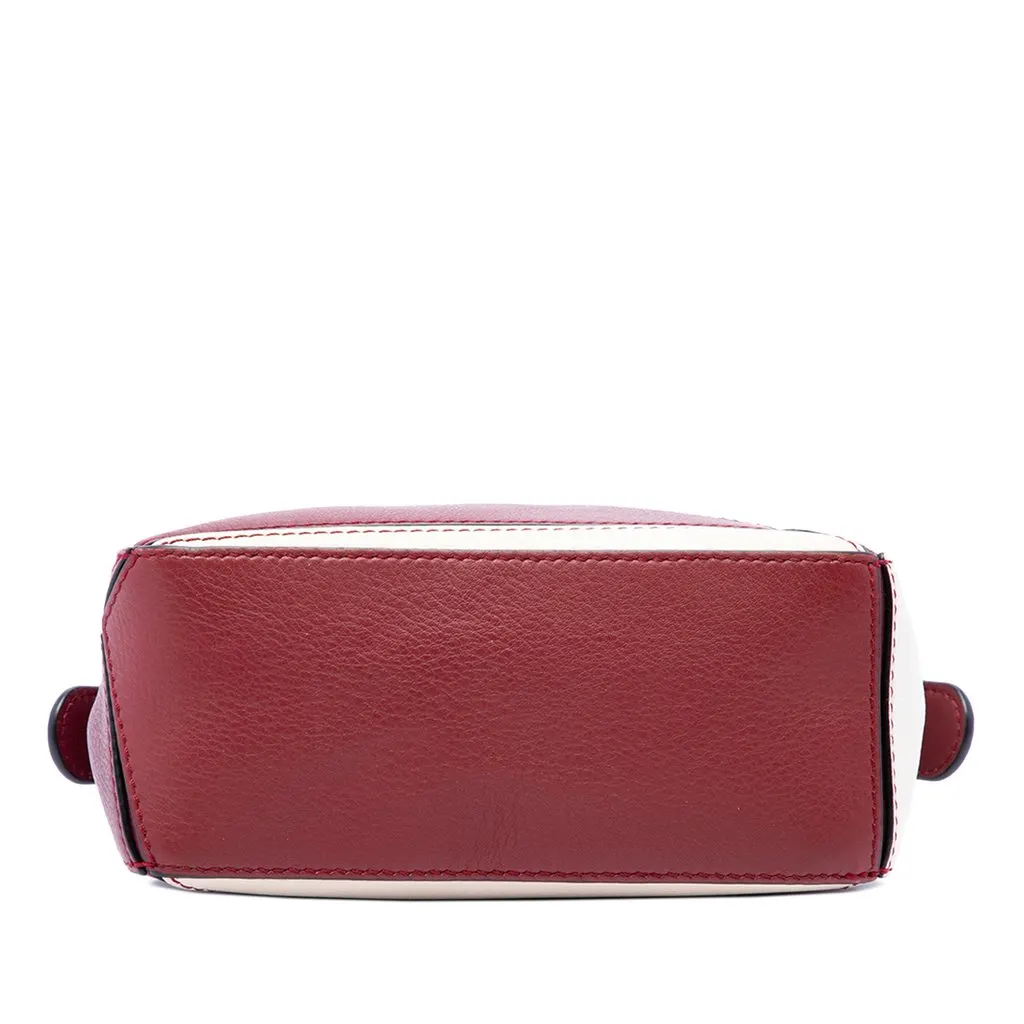 Loewe Mini Bicolor Calfskin Puzzle Satchel Red Leather Good - Inside View