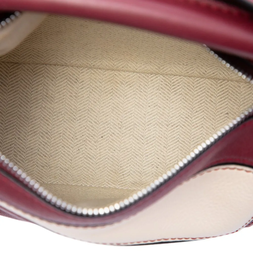 Loewe Mini Bicolor Calfskin Puzzle Satchel Red Leather Good - Model View
