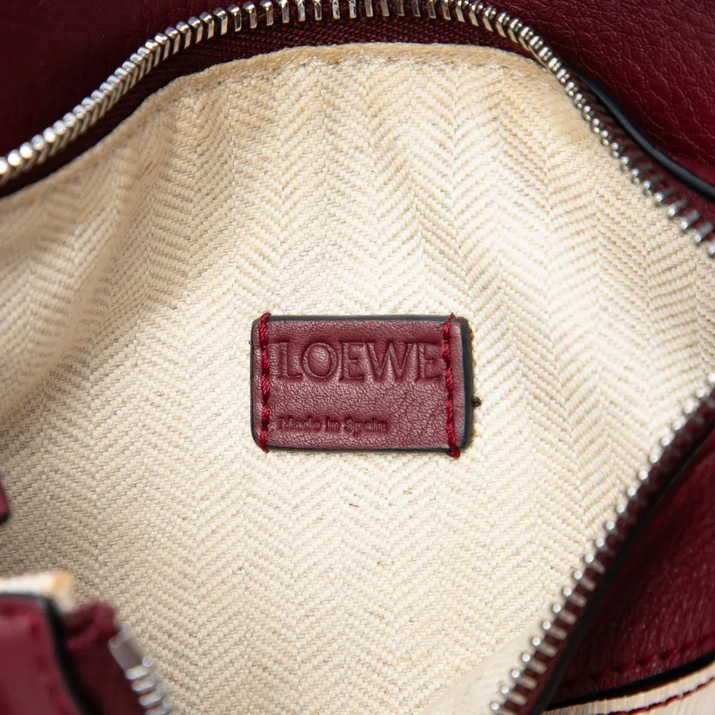 Loewe Mini Bicolor Calfskin Puzzle Satchel Red Leather Good - Box View