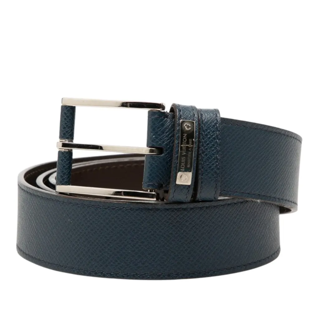 Louis Vuitton Taiga Ceinture Belt Blue Leather Very good - Back View